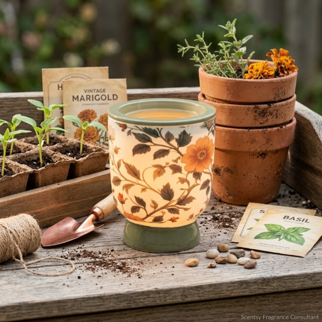 Wyoming springs are short ~ so when planting season hits you make the most of it. 🌱🤍

The Petal & Vine warmer is giving all the garden charm ~ vintage floral design, warm glow, earthy green base. Perfect beside a terracotta pot or a sunny windowsill. 🌼
Pair it with something fresh or floral and just enjoy the season. 🌿

What would you plant today if you had the perfect spot? Drop it below! 👇

#PlantSomethingDay #PetalAndVine #GardenInspiredDecor #HomeFragrance #PlantLovers #CozyHome #janicaspamperedlife