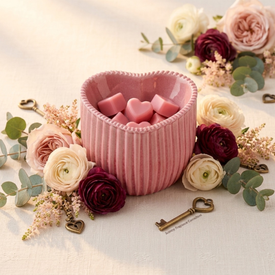 Some things just make a space feel like a hug. 🤍
The Heart of Hope warmer is one of those pieces ~ soft pink tones, a warm gentle glow, and a design that just makes you smile when you walk past it.

Simple. Sweet. And it looks beautiful lit up.

#Scentsy #ScentsyWarmer #HeartOfHope #CozyHome #HomeFragrance