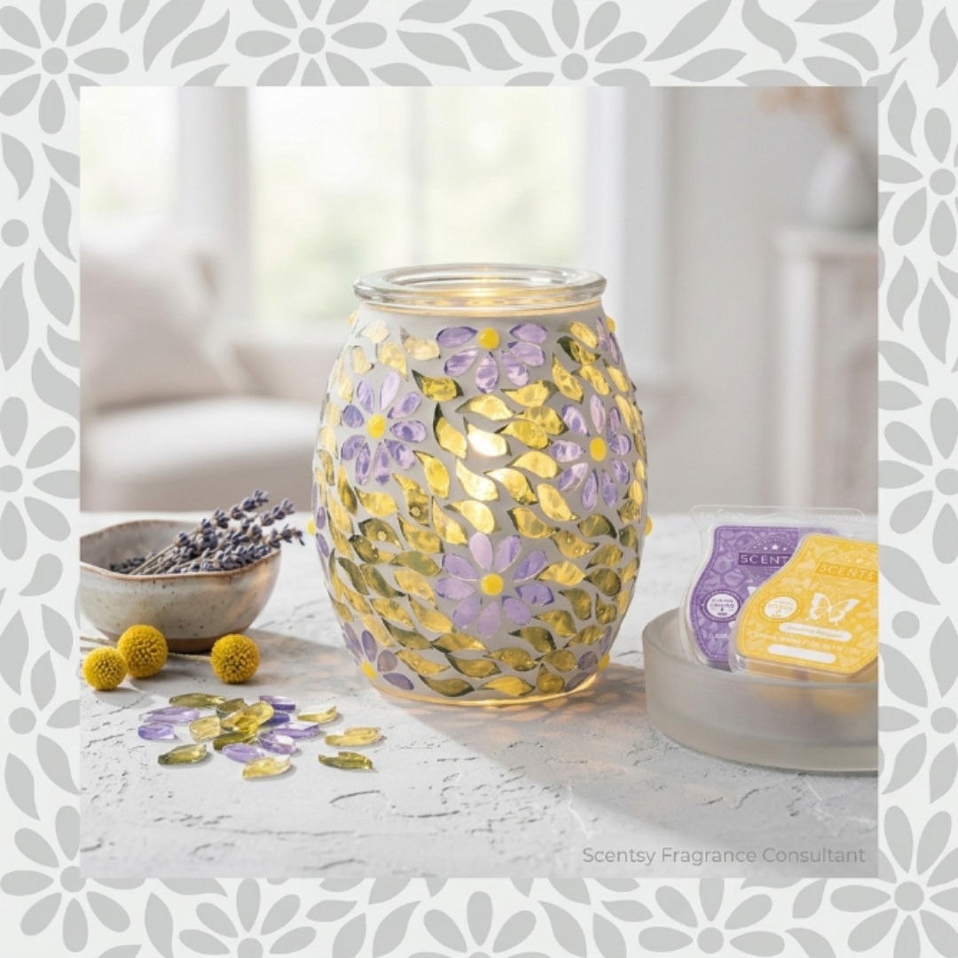 Soft purples, warm golds, delicate florals ~ the Periwinkle Petals Warmer is just really pretty 🌼

The kind of piece that makes a room feel lighter just by being in it.

#janicaspamperedlife #homedecor #floralvibes #scentsy