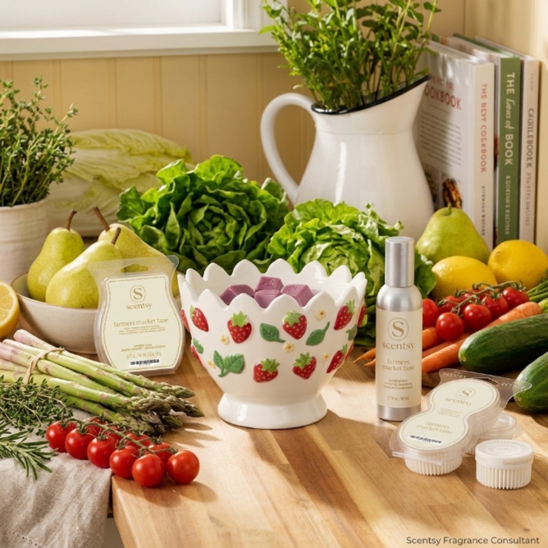 It's Eat Your Veggies Day and the Farmers Market Collection feels perfectly timed 🍓
Bright fruits, fresh greens, that just~picked feeling. Clean and vibrant in the best way.
Tap the link in bio 🤍

#janicaspamperedlife #farmersmarket #freshscents #scentsy