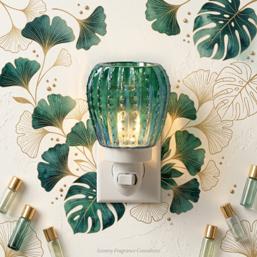 Rich green glass, textured detail, warm glow ~ the Sedona Mini packs a lot of style into a small package 💚

Tap the link in bio 🤍

#janicaspamperedlife #minimwarmer #scentsy #homedecor