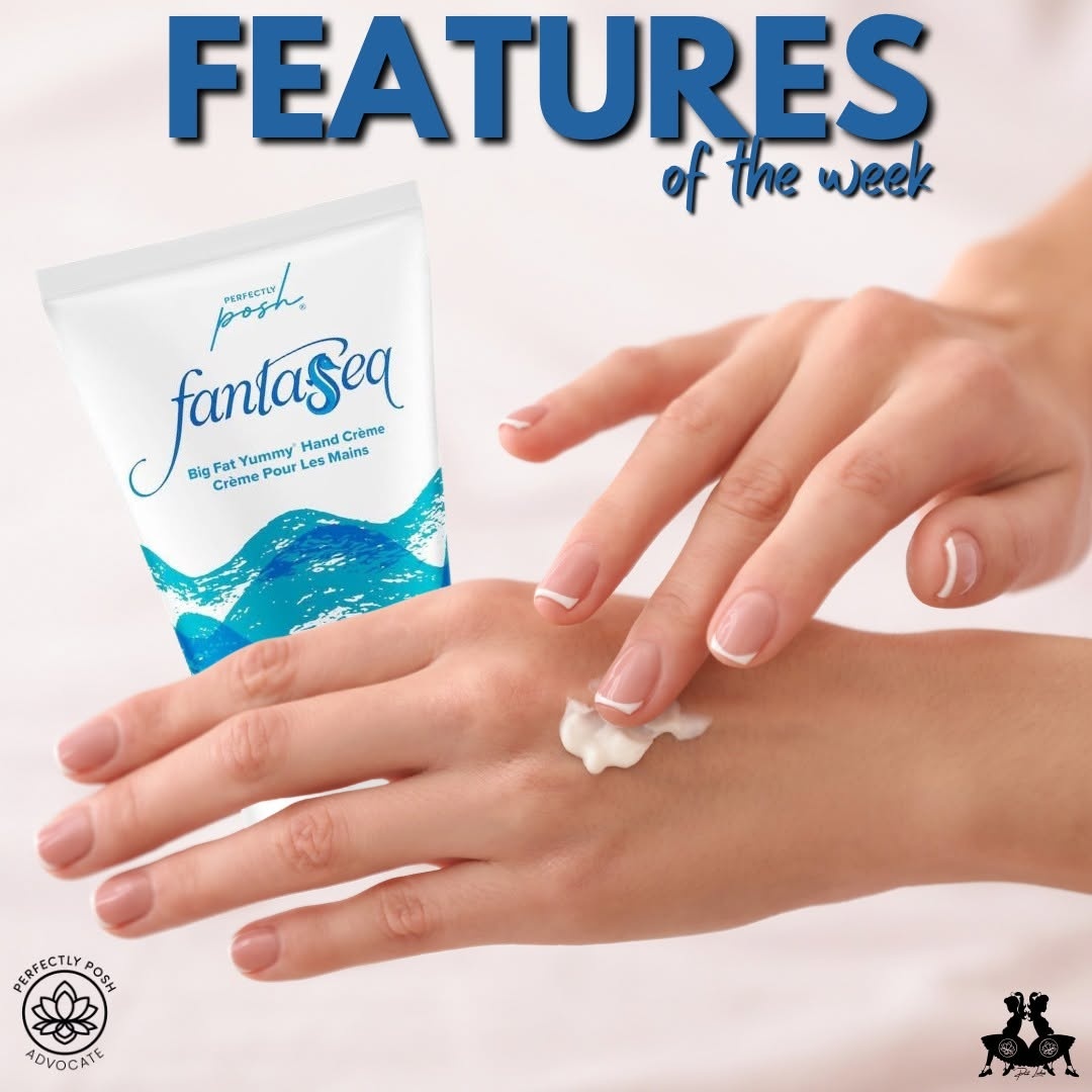 Week 1 feature is here and it's a good one. 🌊

fαитαѕєα вιg fαт уυмму нαи∂ ¢яє̀мє ~ salty sea breeze, violets, citrus, and cedarwood. Crisp, clean, and honestly smells like somewhere I'd love to be someday.

Rich hydration, absorbs fast, never greasy. Posh never misses on that part.

Toss it in your purse, your beach bag, your car, or your camping kit. It goes everywhere summer goes.

#janicaspamperedlife #perfectlyposh #fantasea #bigfatyummy #handcreme #summerself care