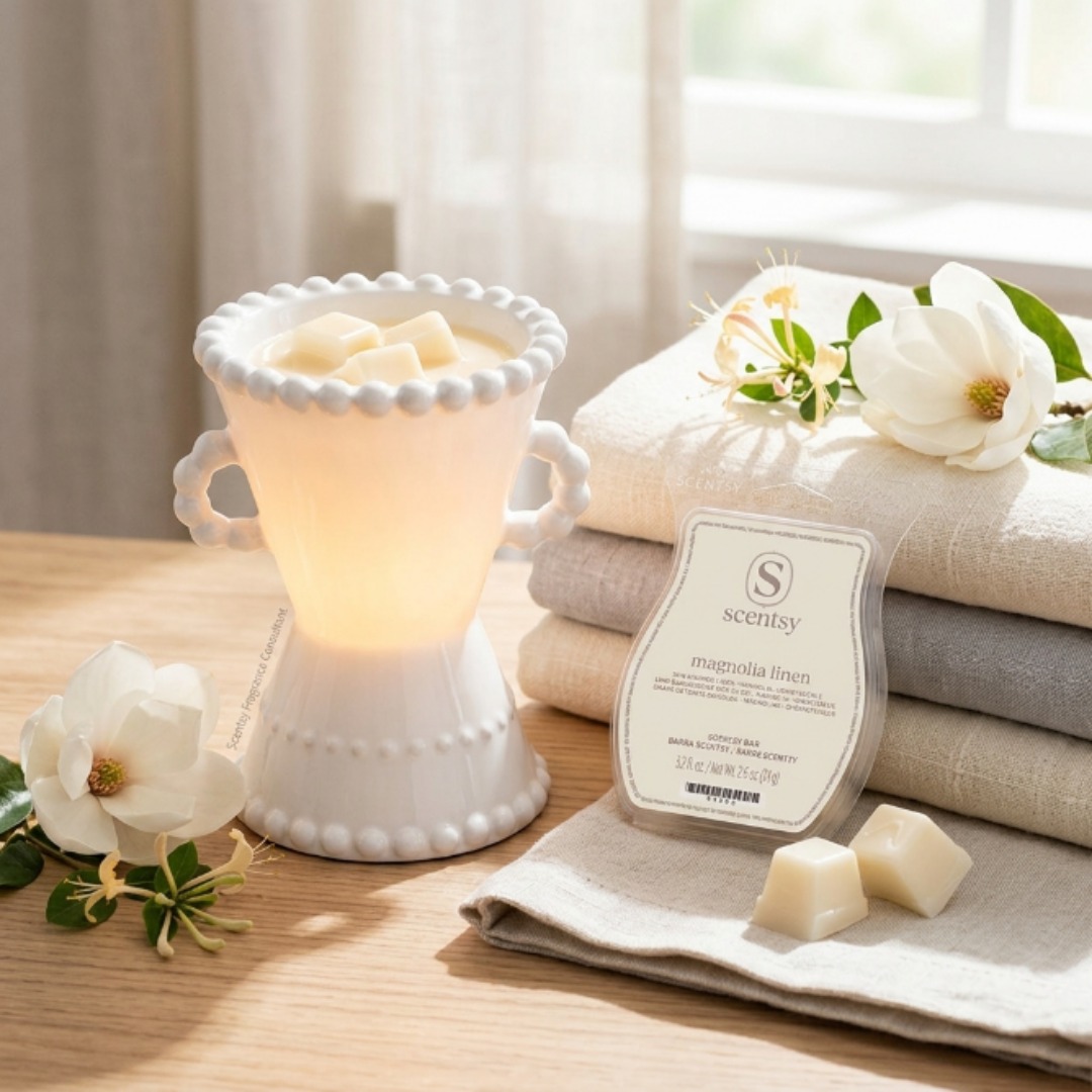 The Belaire Warmer paired with Magnolia Linen is that fresh, clean, just~opened~the~windows kind of feeling 🌸

Soft floral, light and airy, effortlessly pretty.
Tap the link in bio 🤍

#janicaspamperedlife #freshscents #cozyHome #scentsy