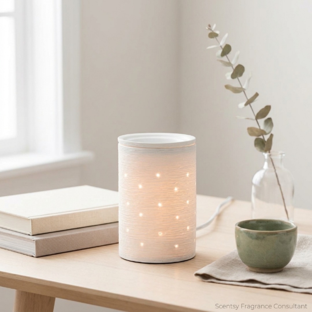 Happy Simplicity Day 🤍✨

The Etched Core Warmer proves elegance doesn't have to be complicated. Clean porcelain, delicate etched details, and the prettiest glow once it's lit up.

Simple, refined, and effortlessly beautiful ~ it just works with any space.
What's one simple thing that makes your day better? ☕📖🌸

#SimplicityDay #ScentsyWarmer #HomeDecorInspiration #CozyHomeVibes #janicaspamperedlife