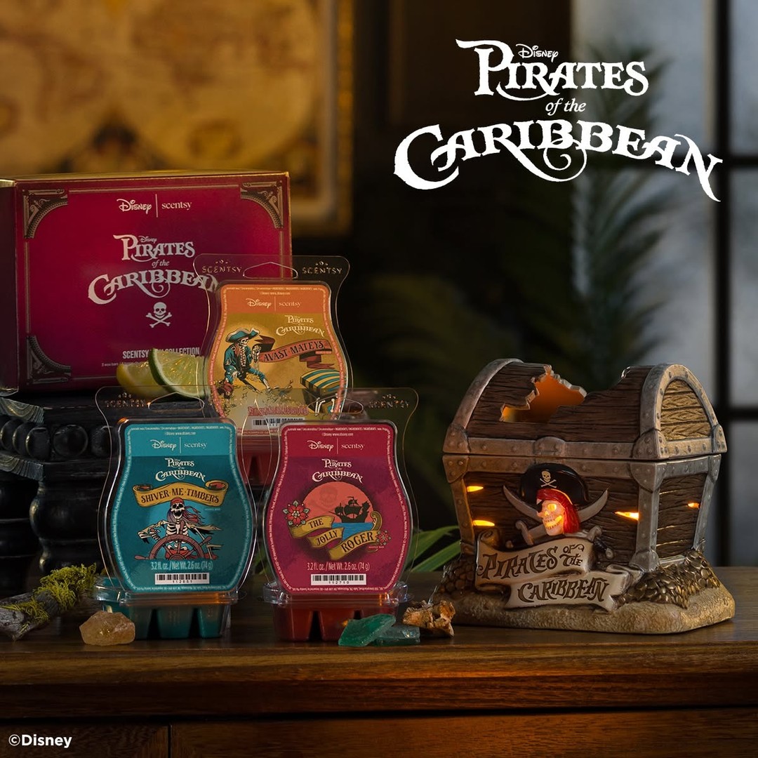 Ahoy, matey! ⚓ The NEW Disney Pirates of the Caribbean Collection just landed

A gorgeous weathered warmer with glowing details inspired by the ride, plus 3 fragrances: Avast Mateys, The Jolly Roger, and Shiver Me Timbers 🏴‍☠️

Which one are you claiming first?

#janicaspamperedlife #scentsy #piratesofthecaribbean #disneyscentsy