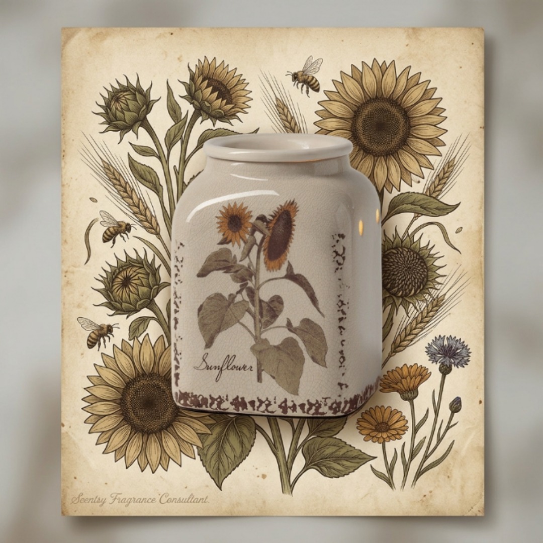 Classic charm never goes out of style 🌻 Meet the Rustic Sunflower Warmer

Weathered enamelware inspired with a gorgeous sunflower illustration, rustic and elegant all at once

What's your favorite farmhouse accent? Sunflowers, mason jars, old barn wood, tell me below

#farmhousedecor #sunflowerstyle #janicaspamperedlife #scentsy