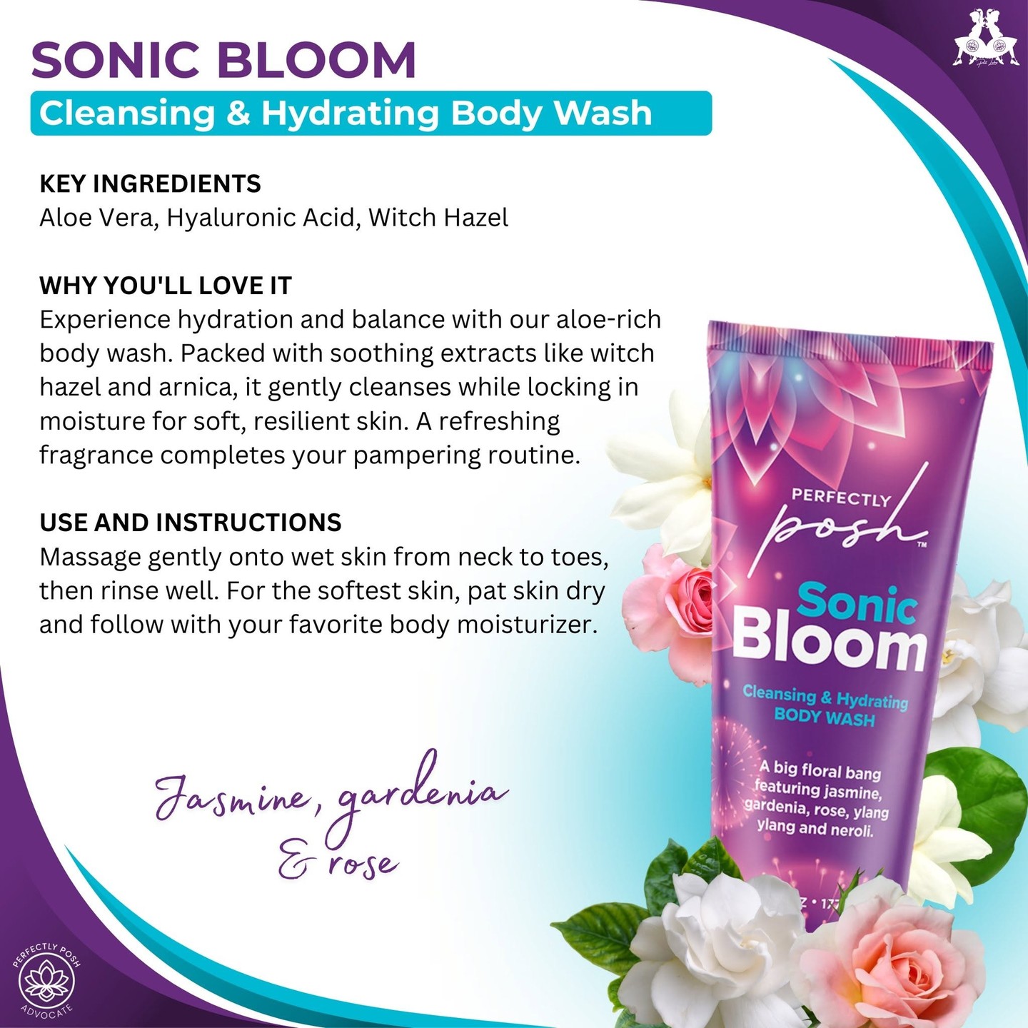 Now let's talk body washes 🤍 

All three of ours share the same hydrating base, aloe vera, hyaluronic acid & witch hazel, so it's really just about which scent fits you.

Sonic Bloom 🌸 jasmine, gardenia & rose 
Snarky 🌙 exotic lily & sandalwood 
Salty Dog 🍊 grapefruit & sea salt 

#selfcareyourway #perfectlyposh
