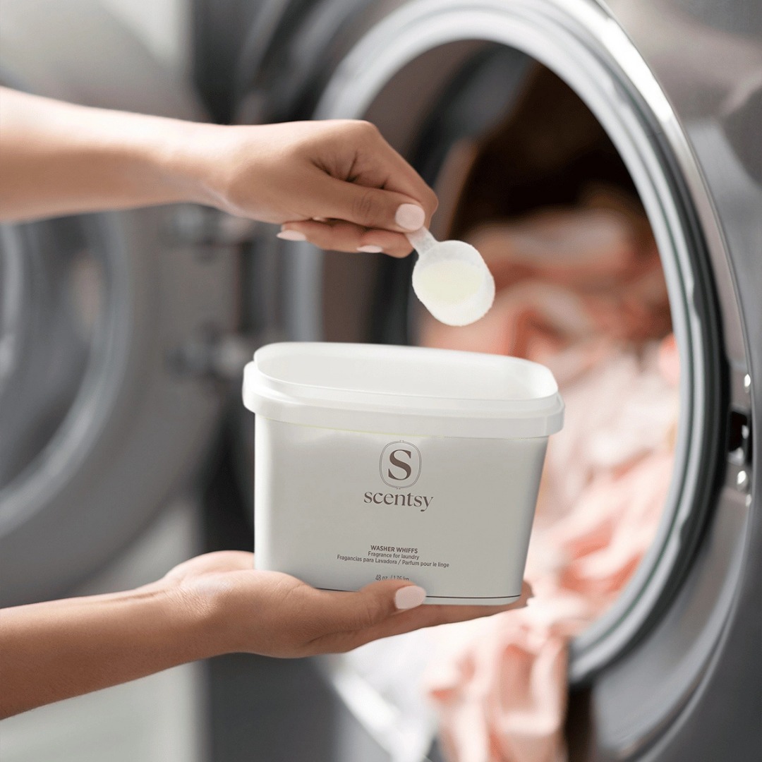 🌊 Your laundry can smell like this for WEEKS.

Meet Washer Whiffs~ scent granules you toss right into the wash for an extra boost of fragrance. Pair with Scentsy Laundry Liquid for the full effect.
Featured scent: Pearlescent Coast (lotus blossom, fresh bamboo, apricot musk, salty coastal air). Basically turns laundry day into a little oceanside escape.
Shop link in bio 🧺

#Scentsy #WasherWhiffs #LaundryDay #FreshLaundry