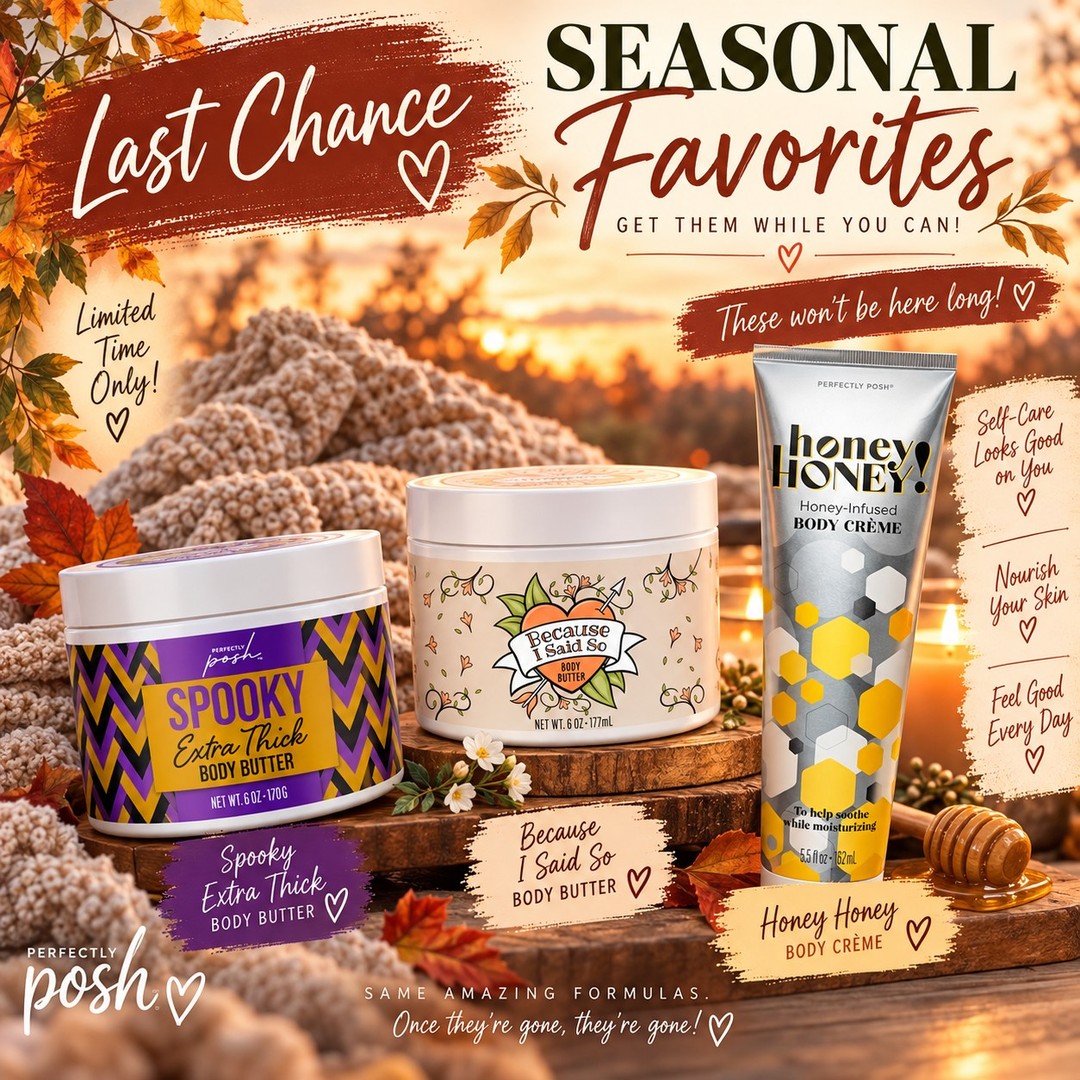 Last chance alert 🚨 

Honey Honey, Because I Said So, and Spooky Extra Thick are all on the way out, once they're gone, they may not come back. Grab yours 

#selfcareyourway #theperfectlyposh #janicaspamperedlife