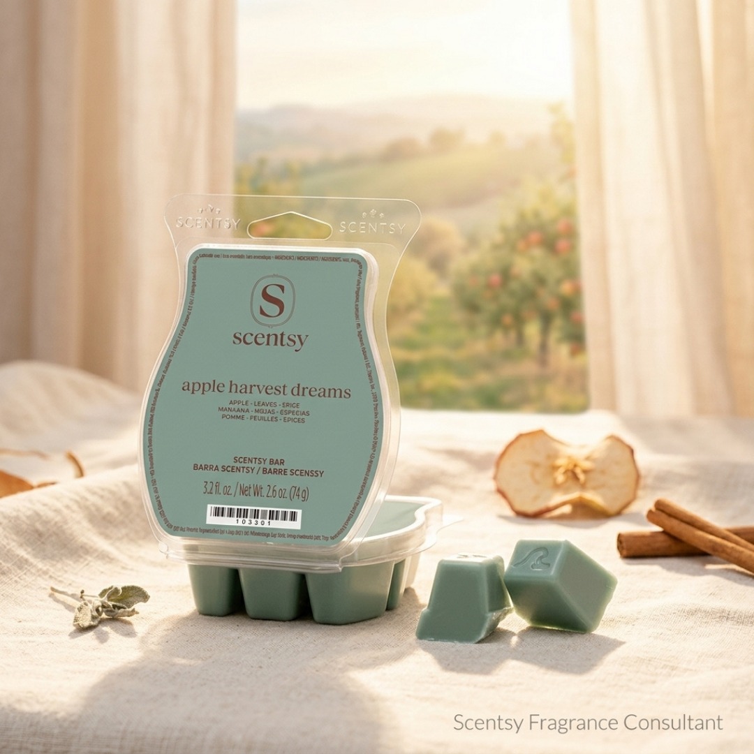 🍎 Dream Day calls for a fragrance that smells like the perfect fall day.
Meet Apple Harvest Dreams~ forest apple, falling leaves, warm autumn spice. It smells like wandering through an orchard just after the rain, picking apples straight off the tree, and coming home to cider simmering on the stove.
Fresh, crisp, cozy, basically everything we're dreaming about this time of year 🍁
Shop link in bio!

#Scentsy #AppleHarvestDreams #FallScents