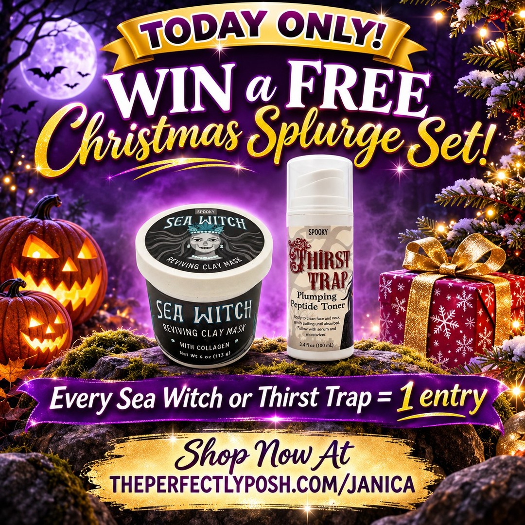 Our last stop: Moonlight Hollow 🌕 and it's bringing a giveaway!

TODAY ONLY: every Sea Witch Collagen Clay Mask or Thirst Trap Peptide Toner you buy = a chance to WIN a Christmas Splurge set FREE 🎄
They're Buy 5 Get 1 Free eligible too, so 5 gets you 6 entries 😉

Link in bio!

#theperfectlyposh #janicaspamperedlife #spookyposh #giveaway