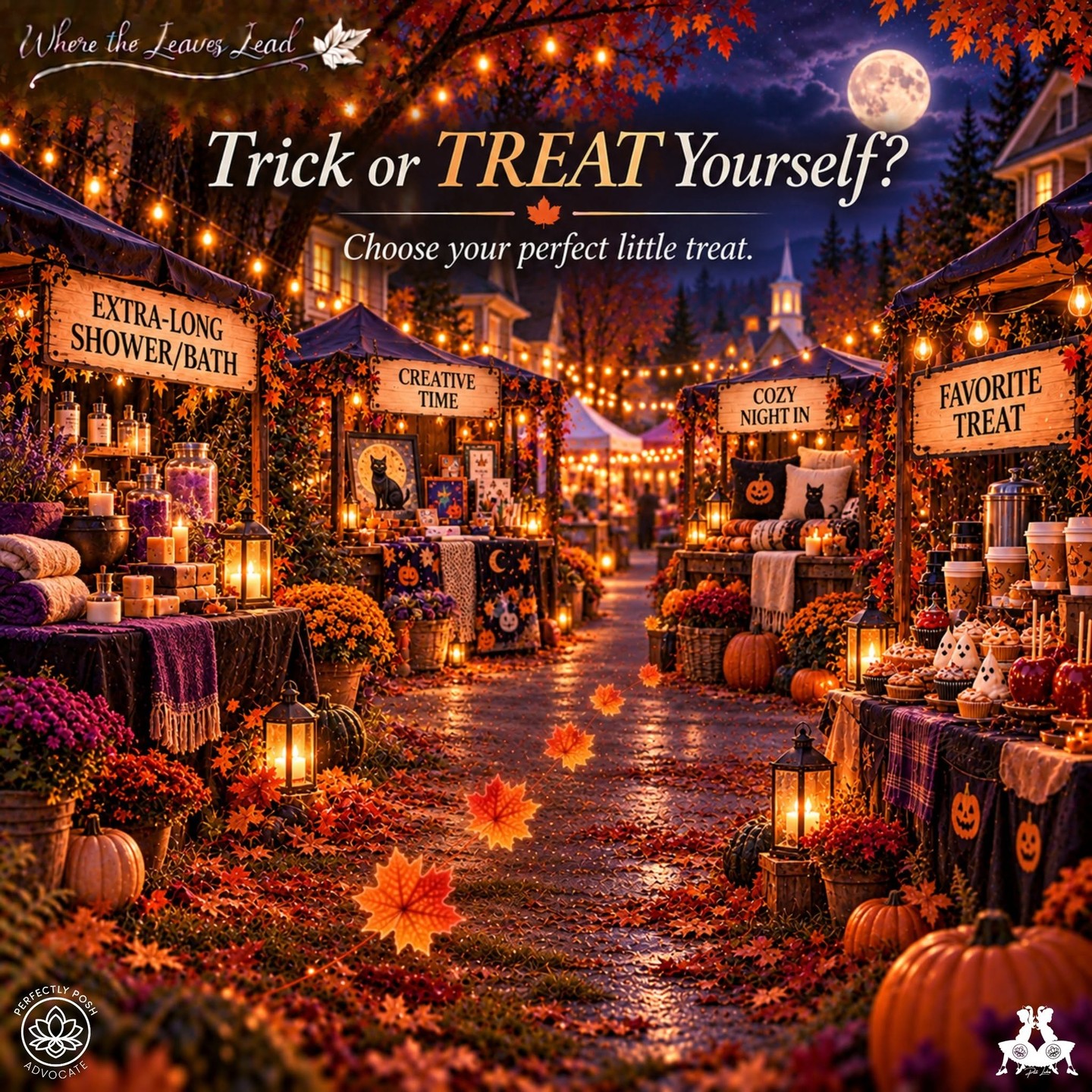 Trick or TREAT yourself? 🎃

Extra-long shower, creative time, cozy night in, or a favorite treat. Which one are you picking this week?

#theperfectlyposh #janicaspamperedlife #wheretheleaveslead #treatyourself